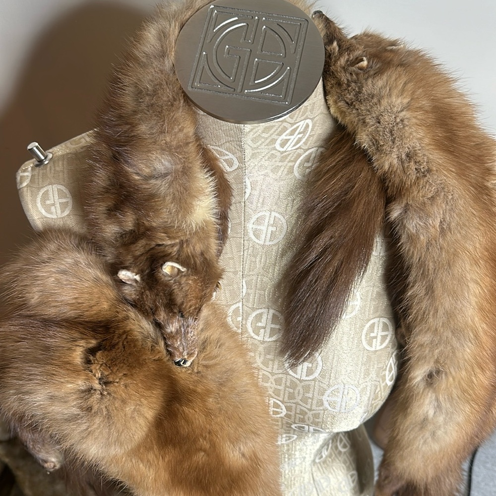 1940's Mink Stole Scarf Wrap whole mink